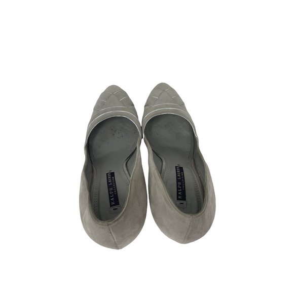 Ralph Lauren Collection Purple Label Gray Suede High Heels Size 7.5 - Picture 6 of 9
